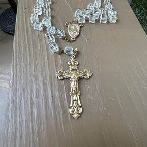Crystal and gold filled rosary